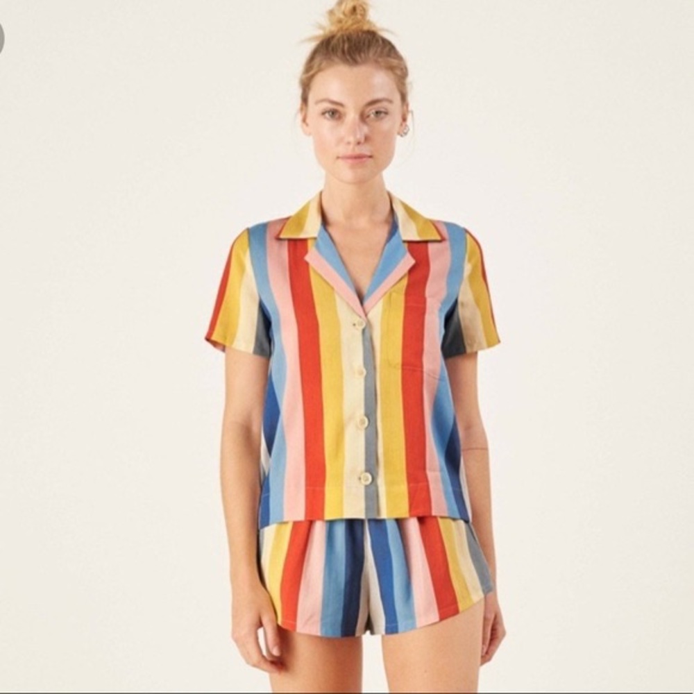 Reformation Starburst Rainbow Stripe Pajama Set